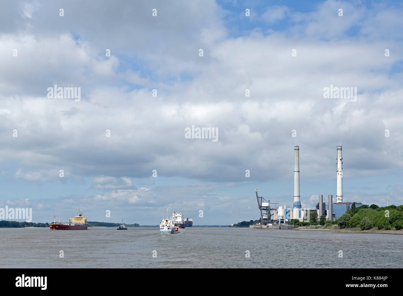 Impianto di riscaldamento wedel, sul fiume Elba, SCHLESWIG-HOLSTEIN, Germania Foto Stock