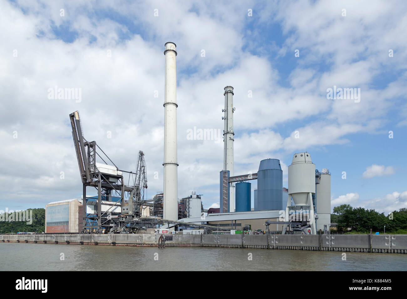 Impianto di riscaldamento wedel, sul fiume Elba, SCHLESWIG-HOLSTEIN, Germania Foto Stock