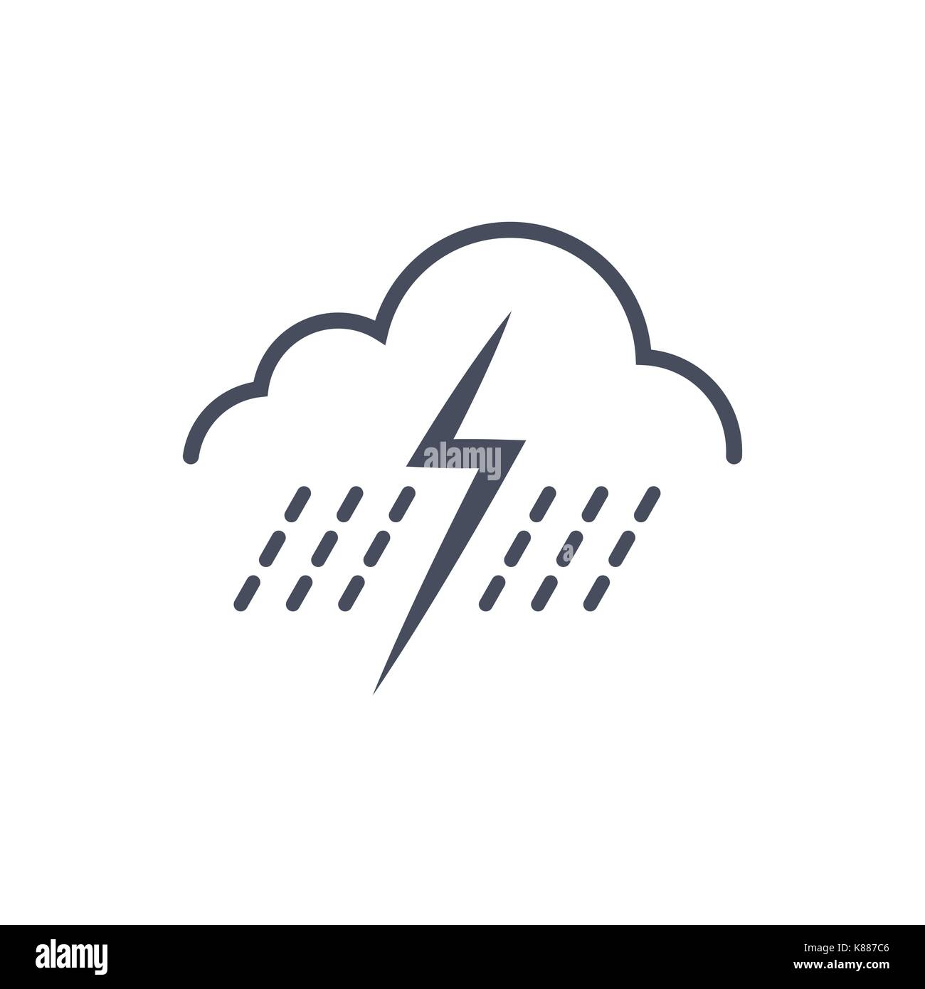 Tempesta di pioggia icona meteo clima il concetto di previsione Illustrazione Vettoriale