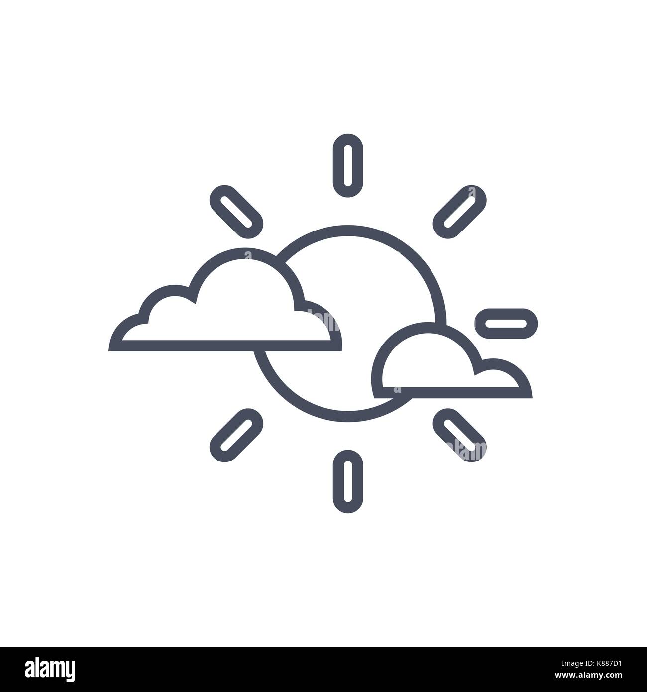 Nuvole e sole icona meteo clima il concetto di previsione Illustrazione Vettoriale