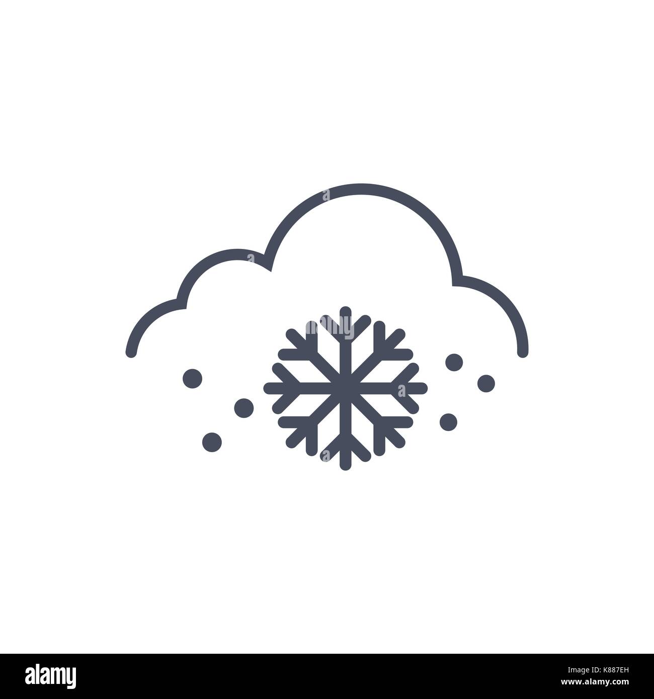 Neve icona meteo clima il concetto di previsione Illustrazione Vettoriale
