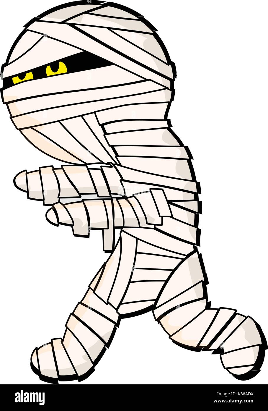 Carino halloween mummia vettore icona simbolo design. bella illustrazione isolati su sfondo bianco Illustrazione Vettoriale