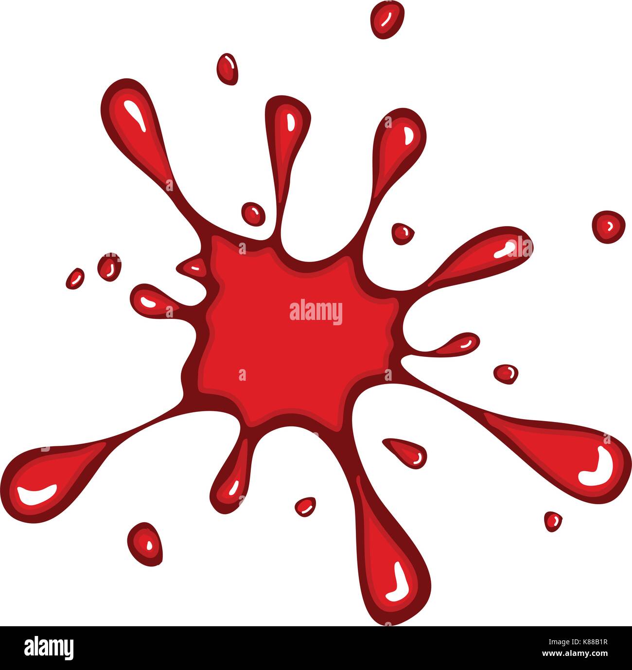 Inchiostro di sangue blob, Blot, splash vettore icona simbolo design. bella illustrazione isolati su sfondo bianco Illustrazione Vettoriale