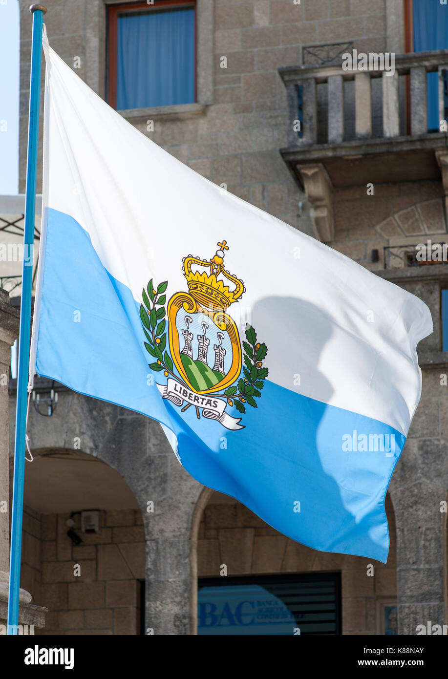Bandiera della Repubblica di San Marino. Foto Stock