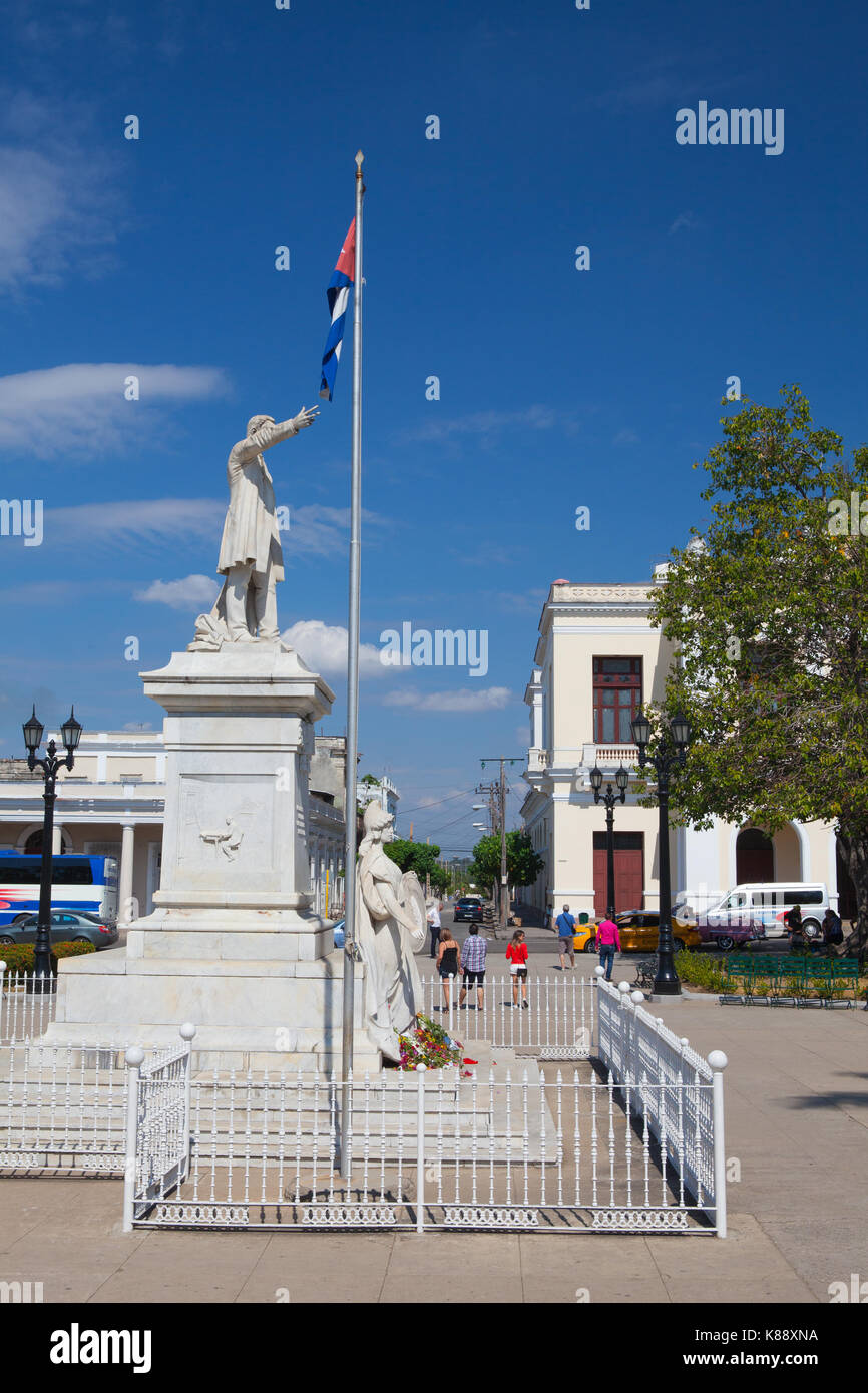 Cienfuegos, Cuba - Gennaio 28, 2017: Jose Marti Park, la piazza principale di Cienfuegos (Patrimonio Mondiale UNESCO), Cuba. Cienfuegos, capitale di Cienfuegos Foto Stock