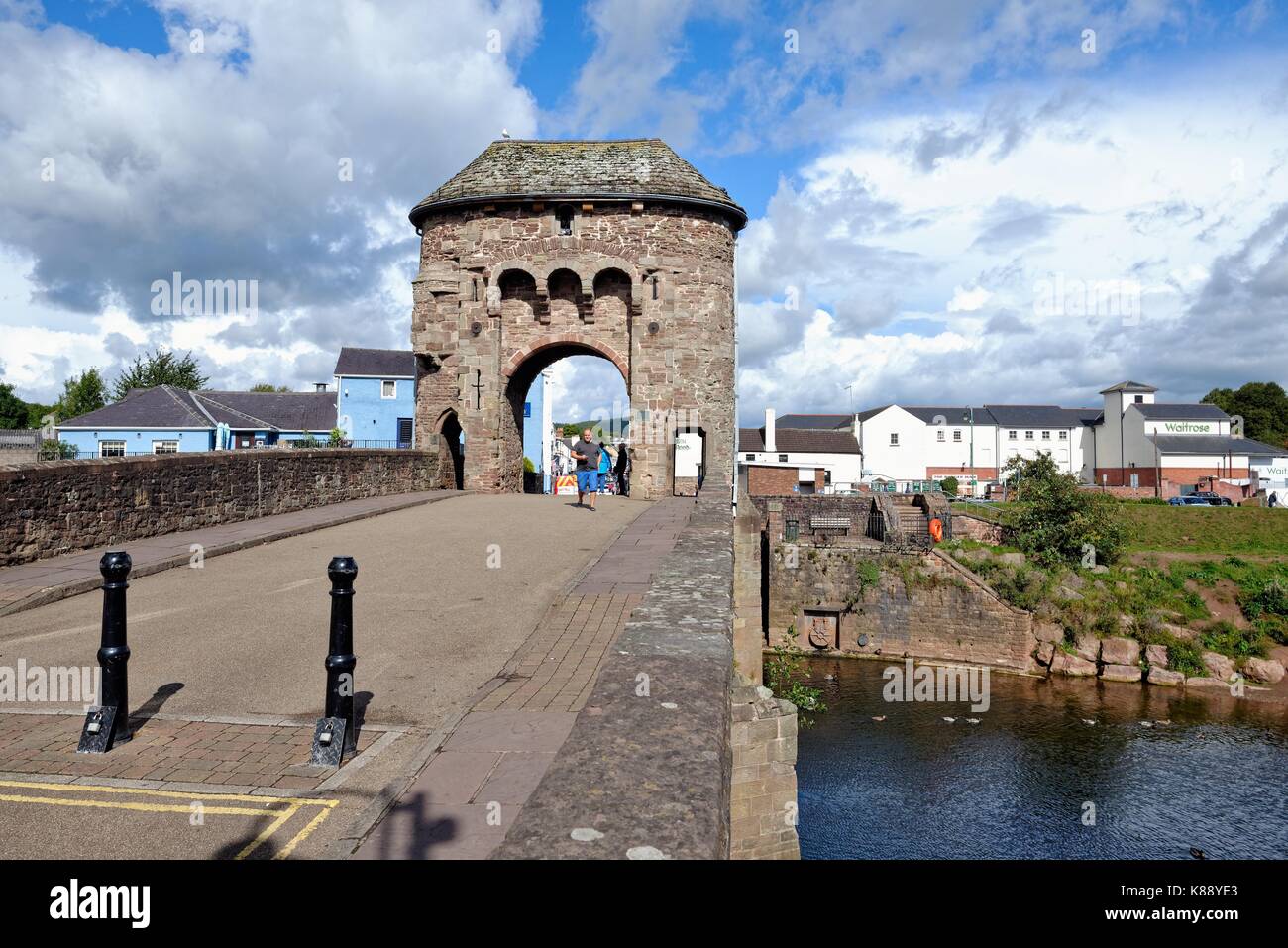 Ponte Monnow Monmouth Monmouthshire Wales UK Foto Stock