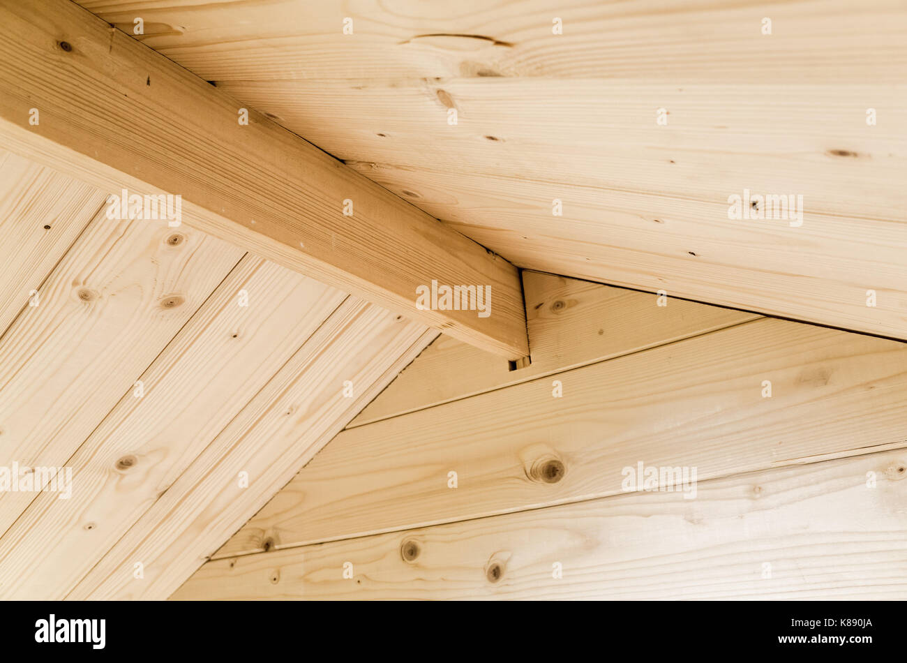 Abstract interni in legno frammento, trave interna di un tetto Foto Stock