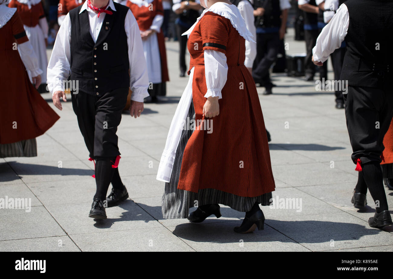 Compagnia di ballerini folcloristici gallesi Foto Stock