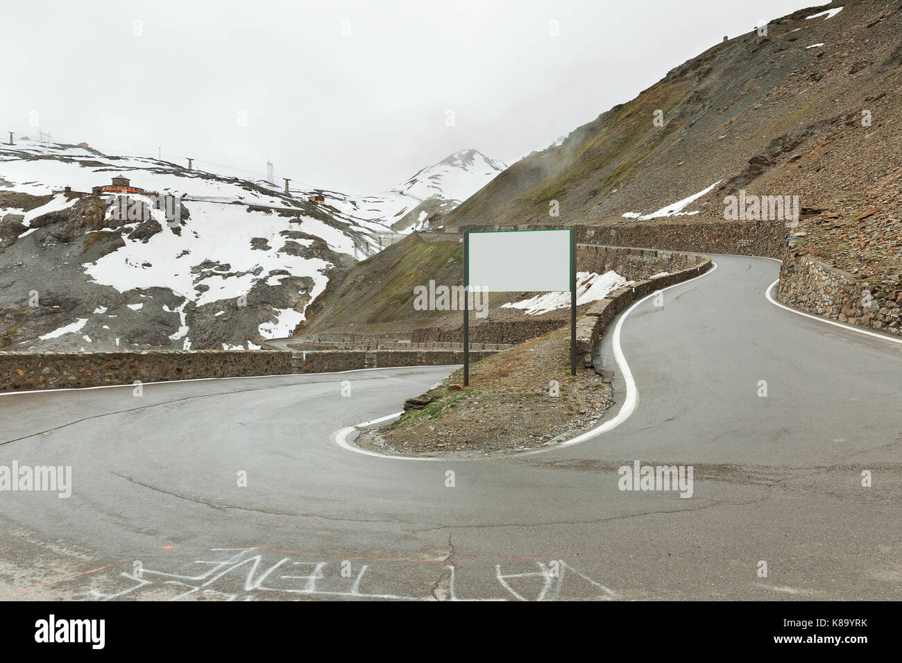 Panorama del passo dello Stelvio, Italia Foto Stock