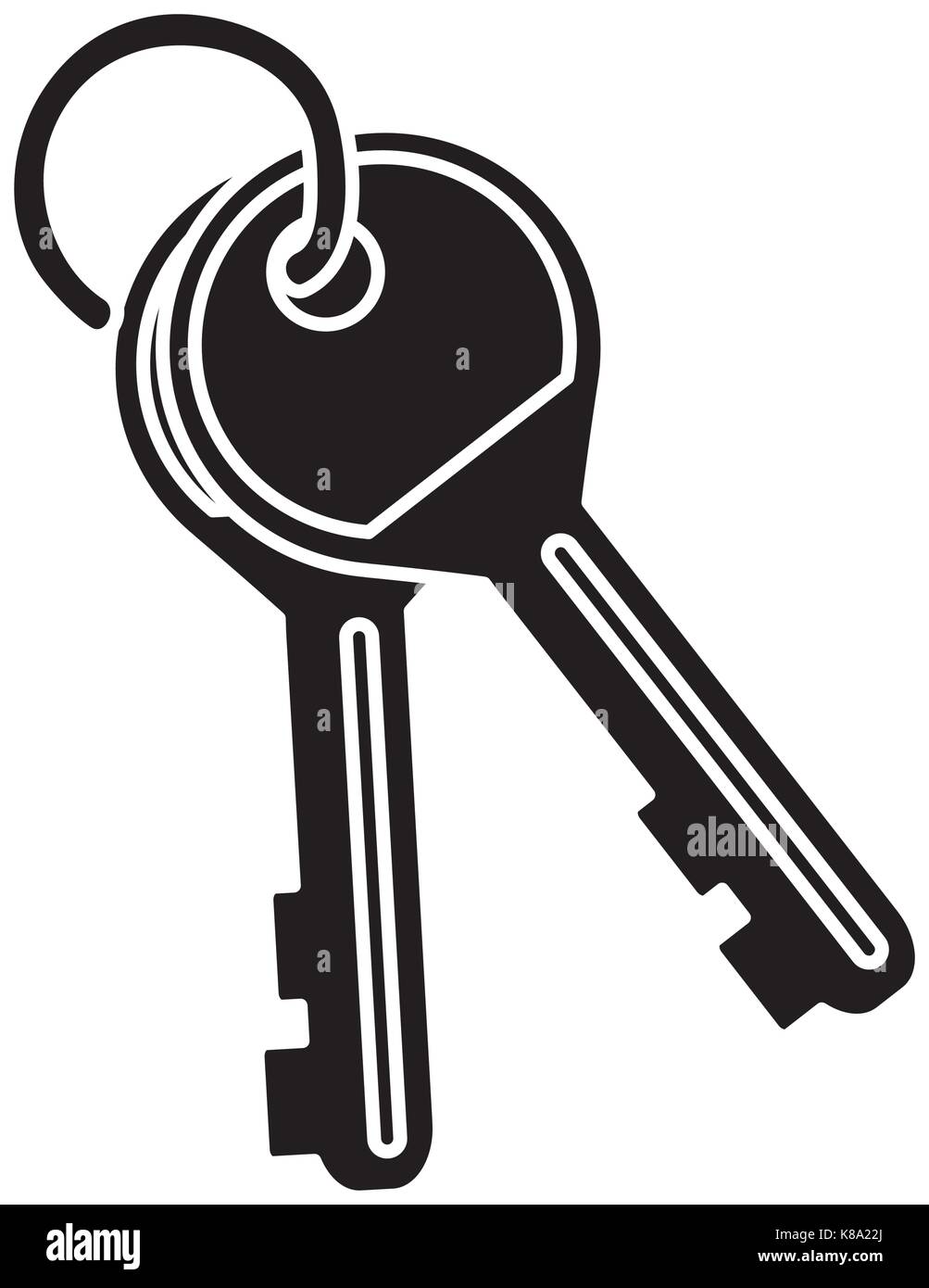 Le chiavi della porta isolata Illustrazione Vettoriale