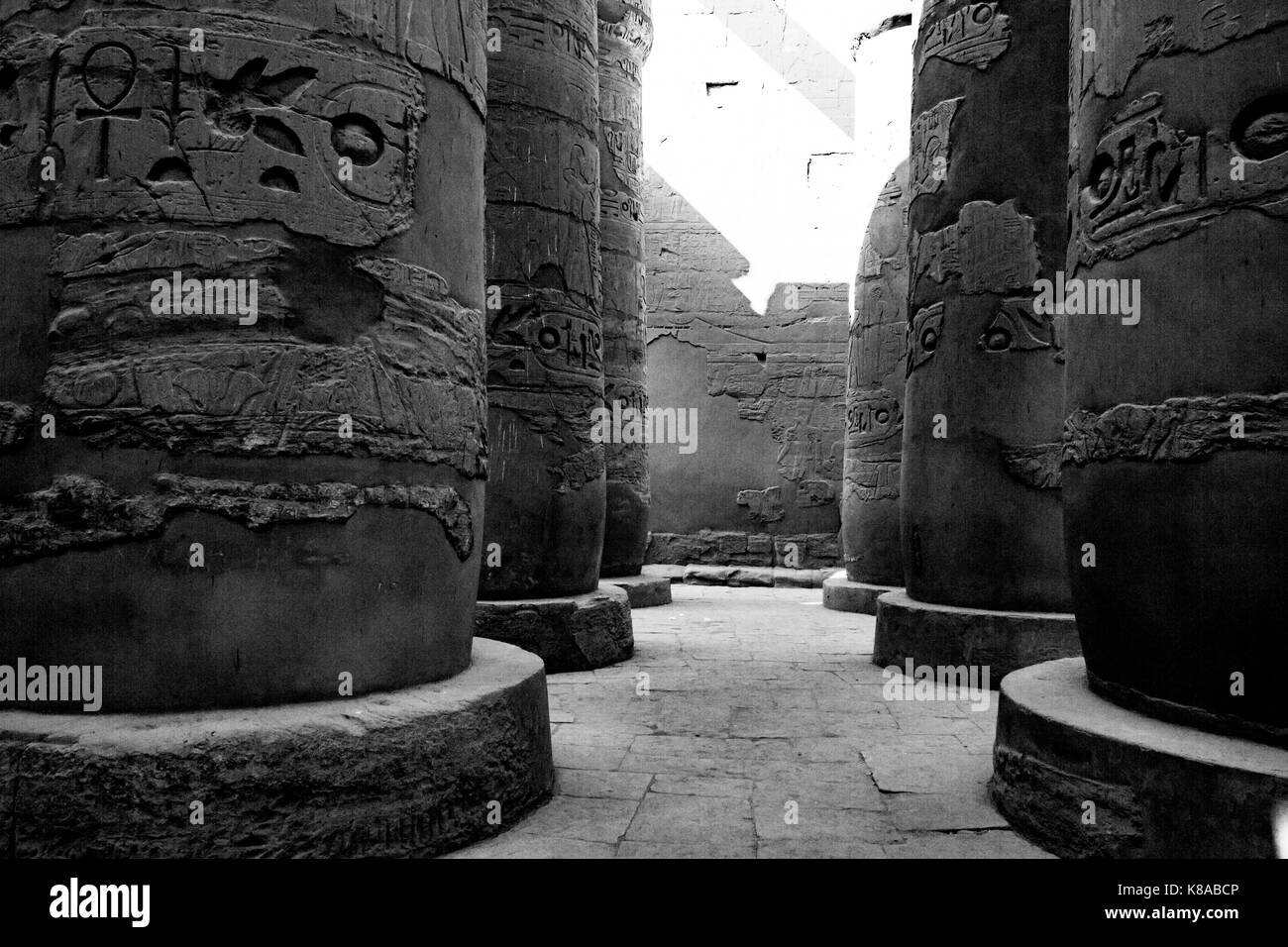 Geroglifico egizio colonne a Luxor, Egitto Foto Stock