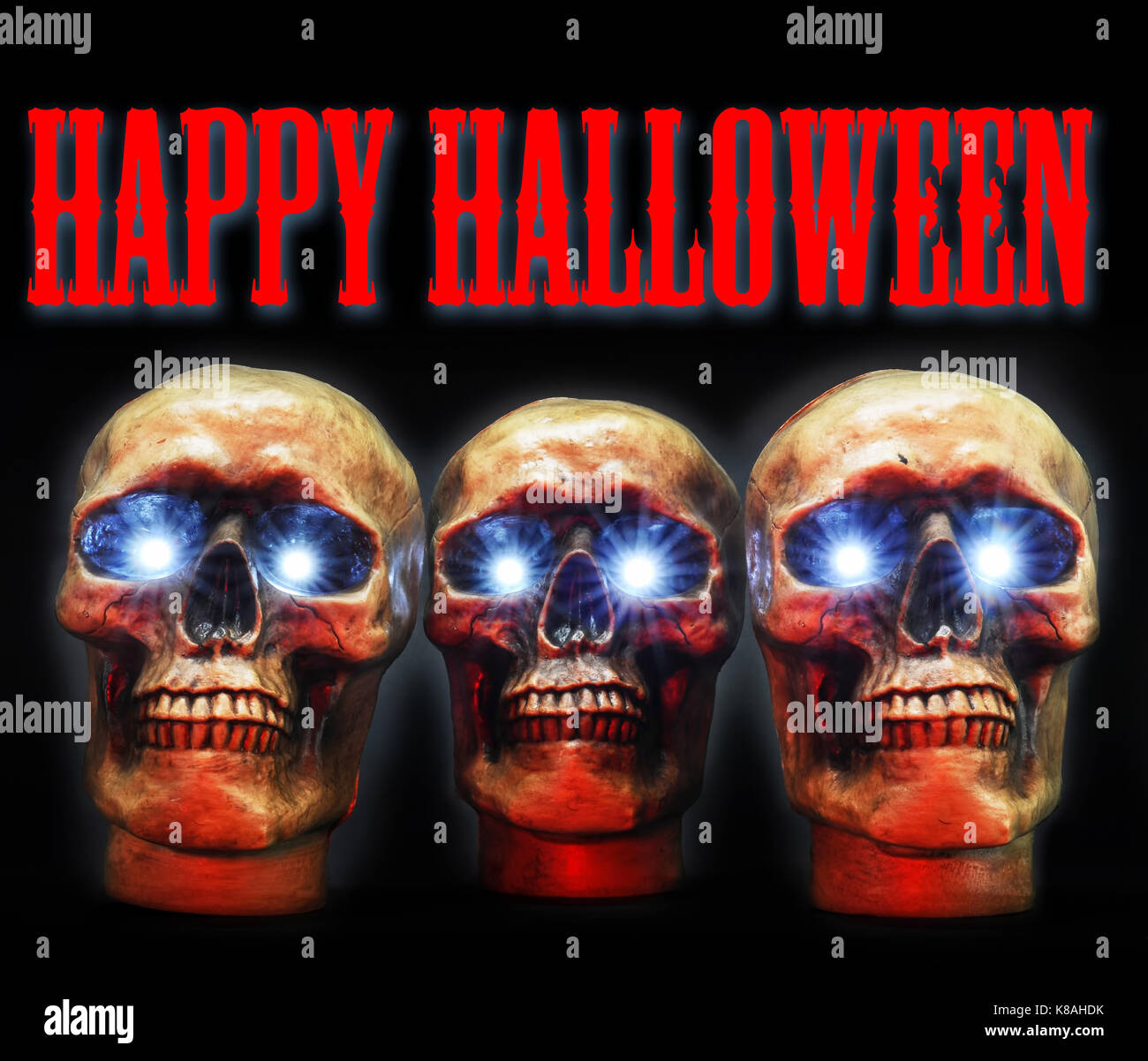Happy halloween con il male di teschi e pazzo gli occhi. Foto Stock