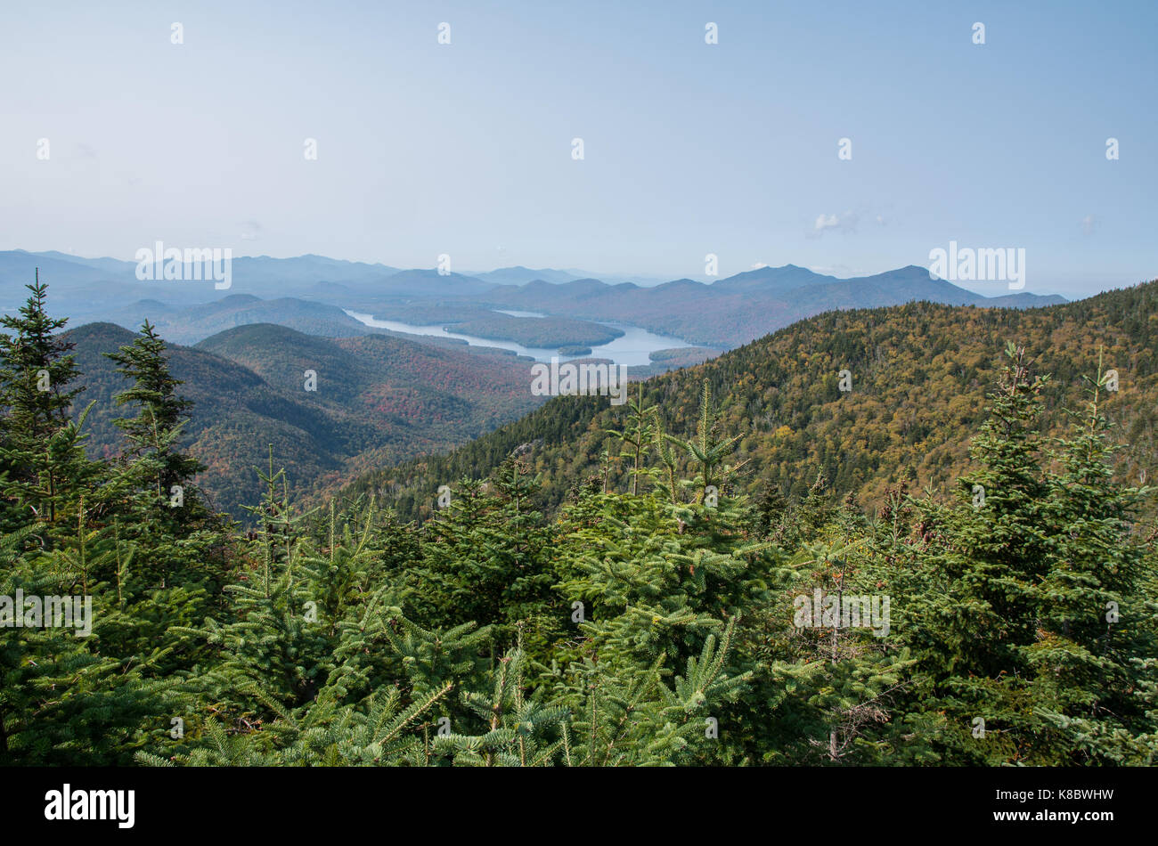 Vista delle Montagne Adirondack, dal vertice di Little Whiteface in Wilmington NY Foto Stock