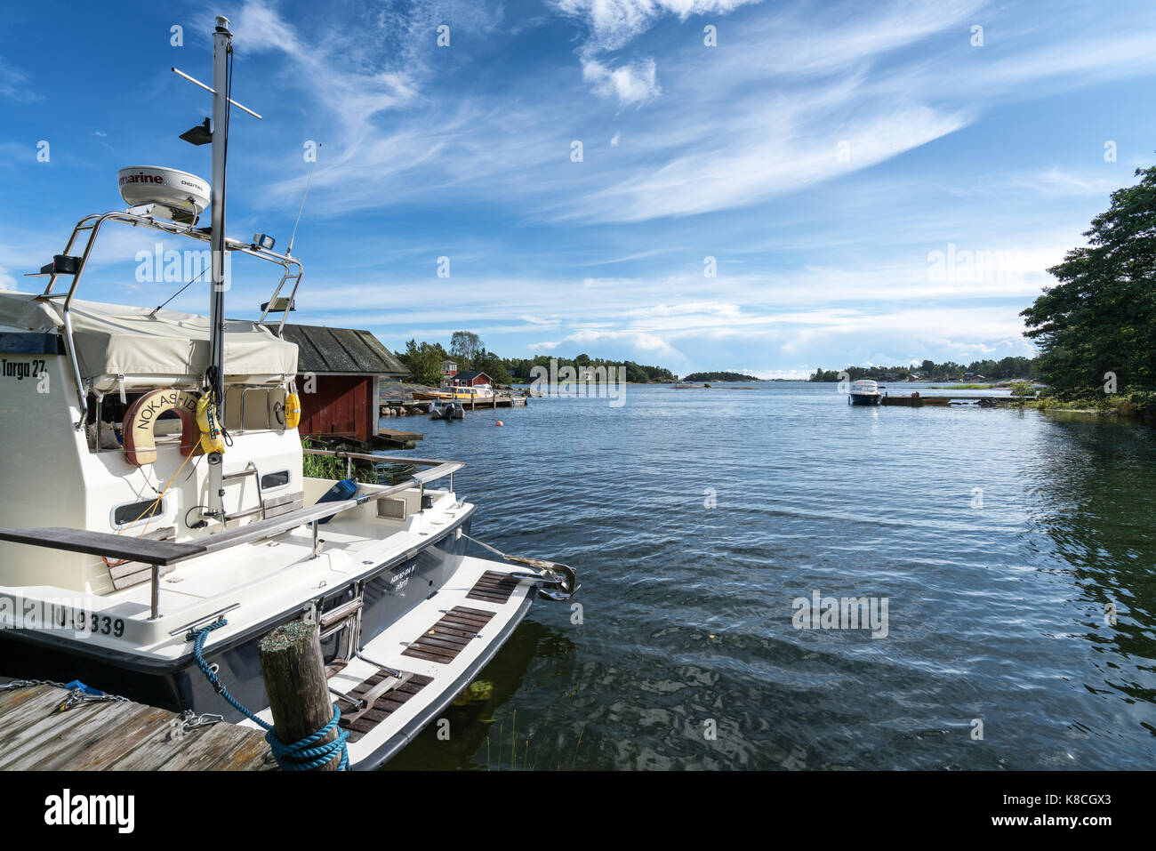 Soleggiato e splendida giornata autunnale a pirttisaari isola, porvoo, Finlandia, Europa, UE Foto Stock