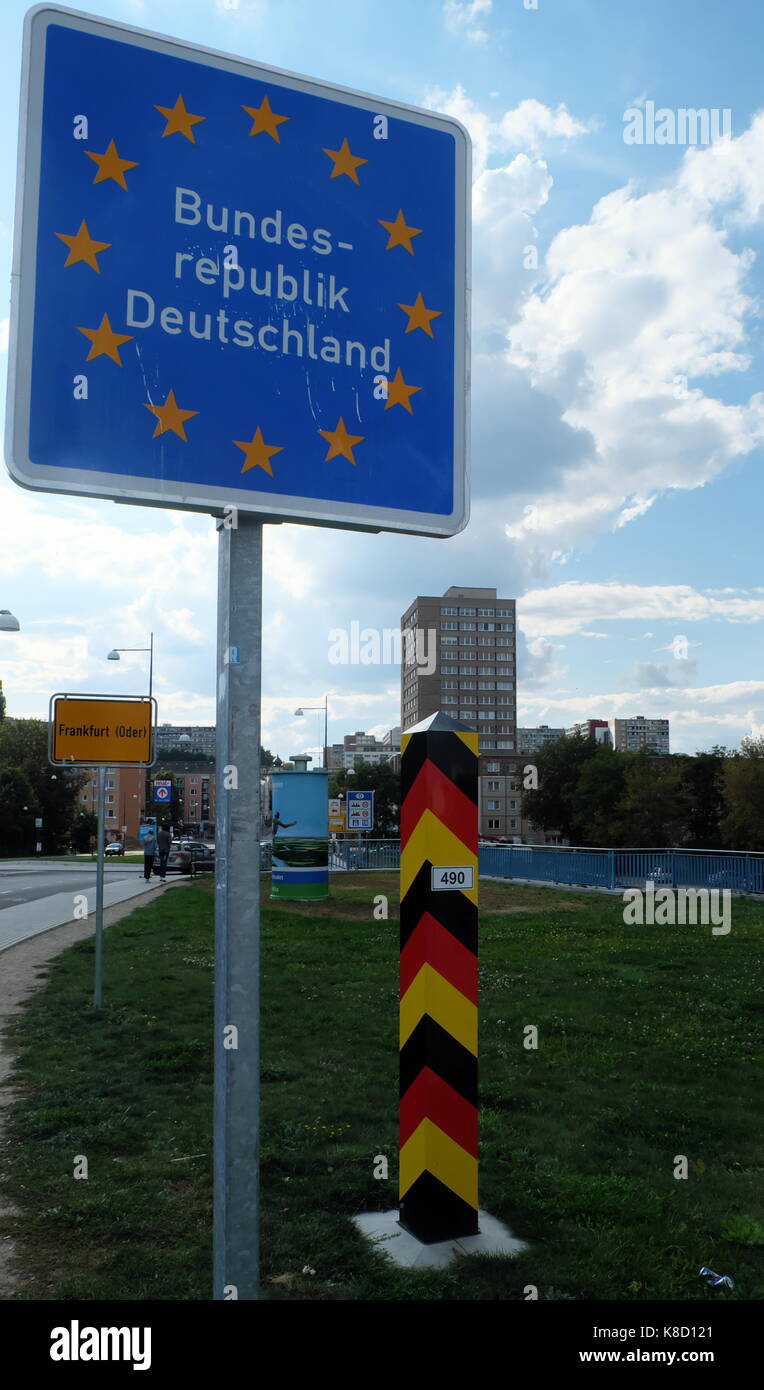 Posto di frontiera - Francoforte sull'Oder Foto Stock