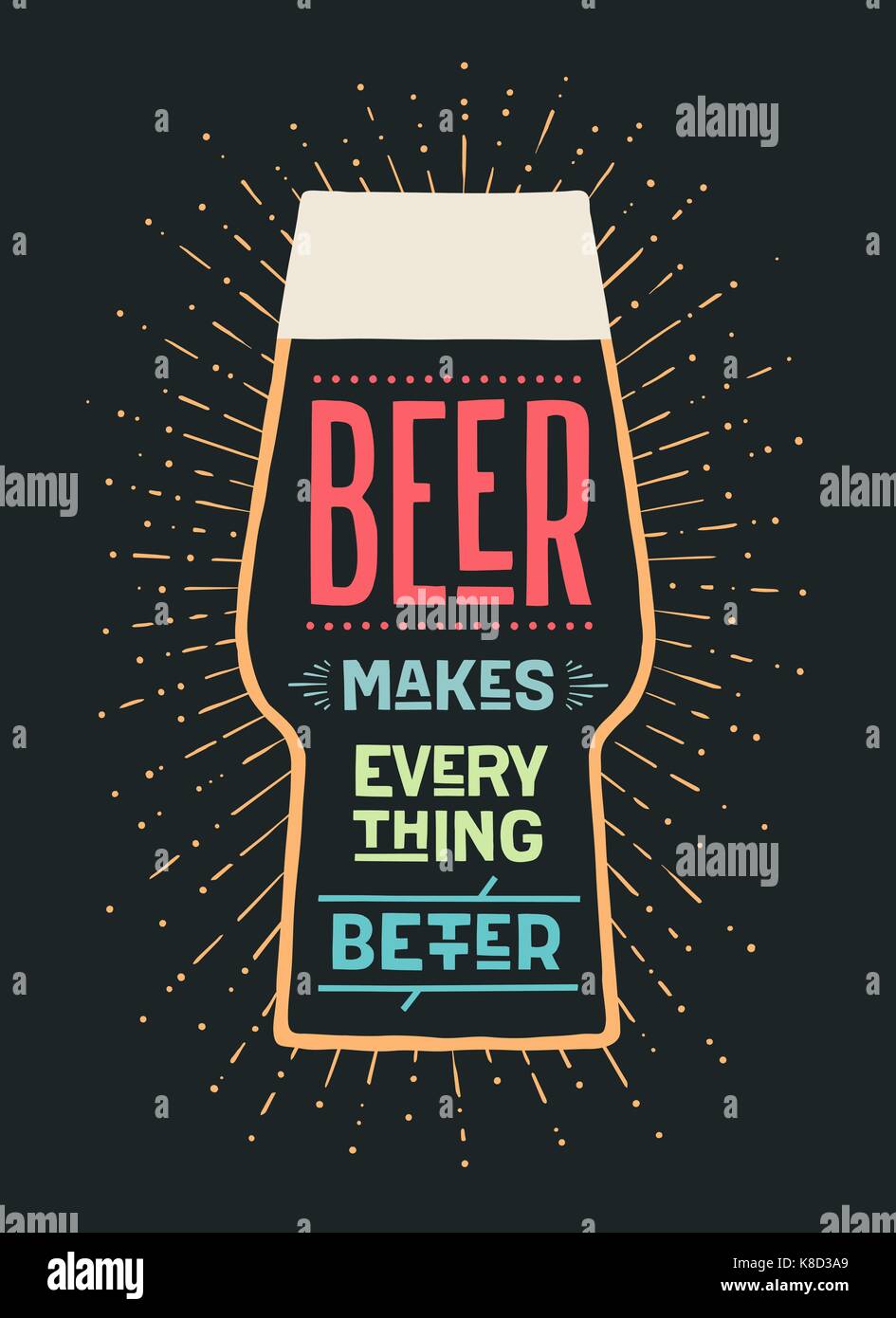Poster birra rende tutto meglio Illustrazione Vettoriale