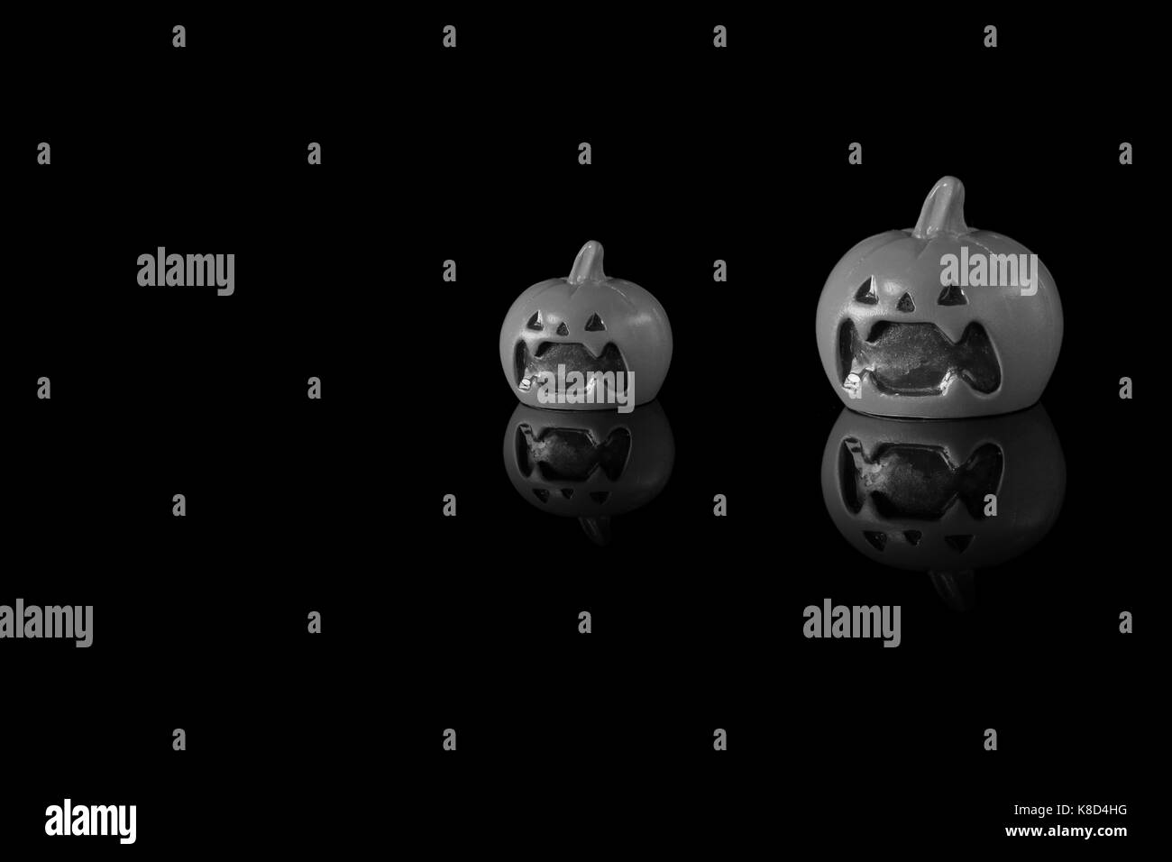 Zucca di Halloween oggetto del bianco e nero Foto Stock