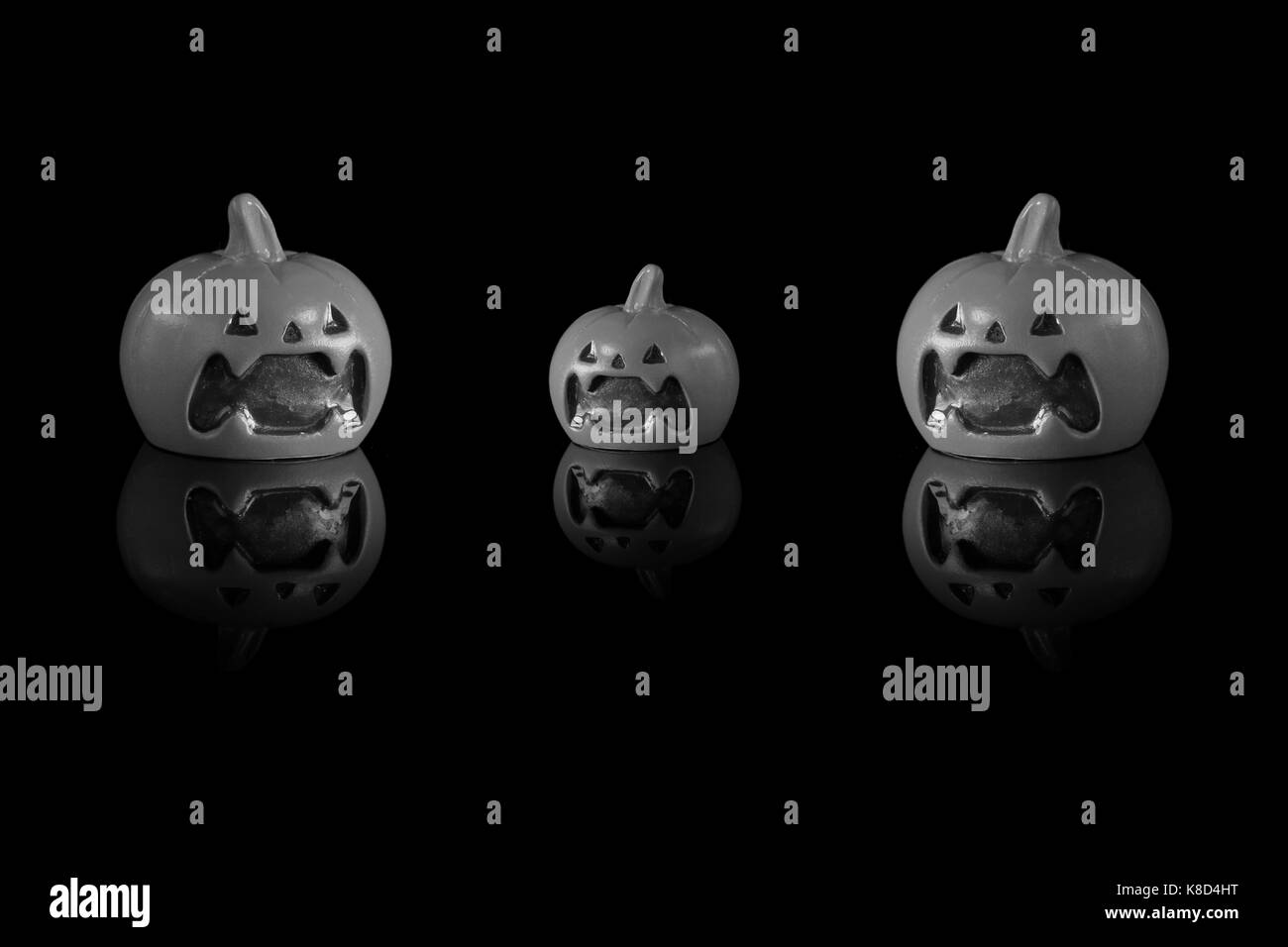 Zucca di Halloween oggetto del bianco e nero Foto Stock