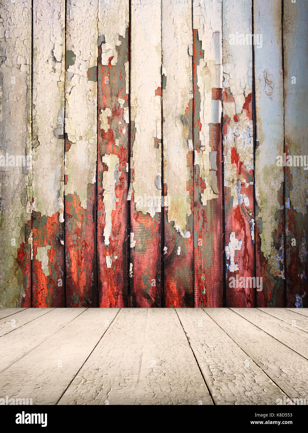 Interno, vintage sullo sfondo di un asse di legno di legno e pavimento Foto Stock