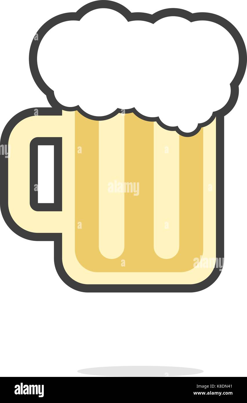 Vetro semplice di icona di birra Illustrazione Vettoriale