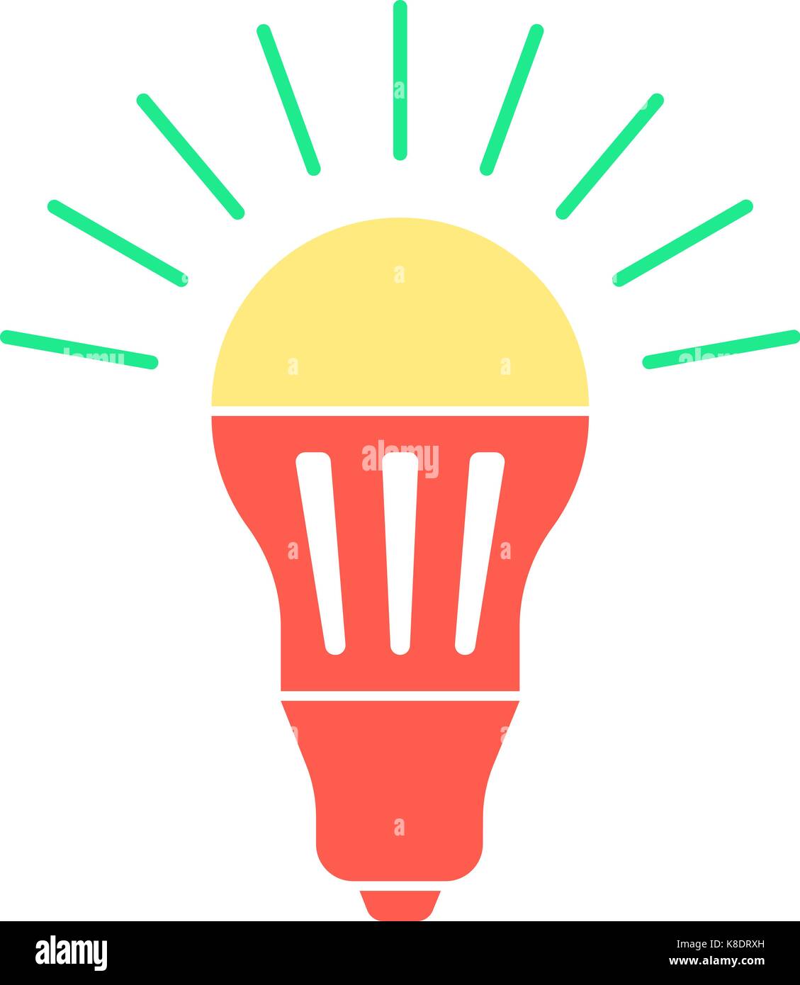 Colorata lampadina a led con luce verde lampeggia Immagine e Vettoriale -  Alamy