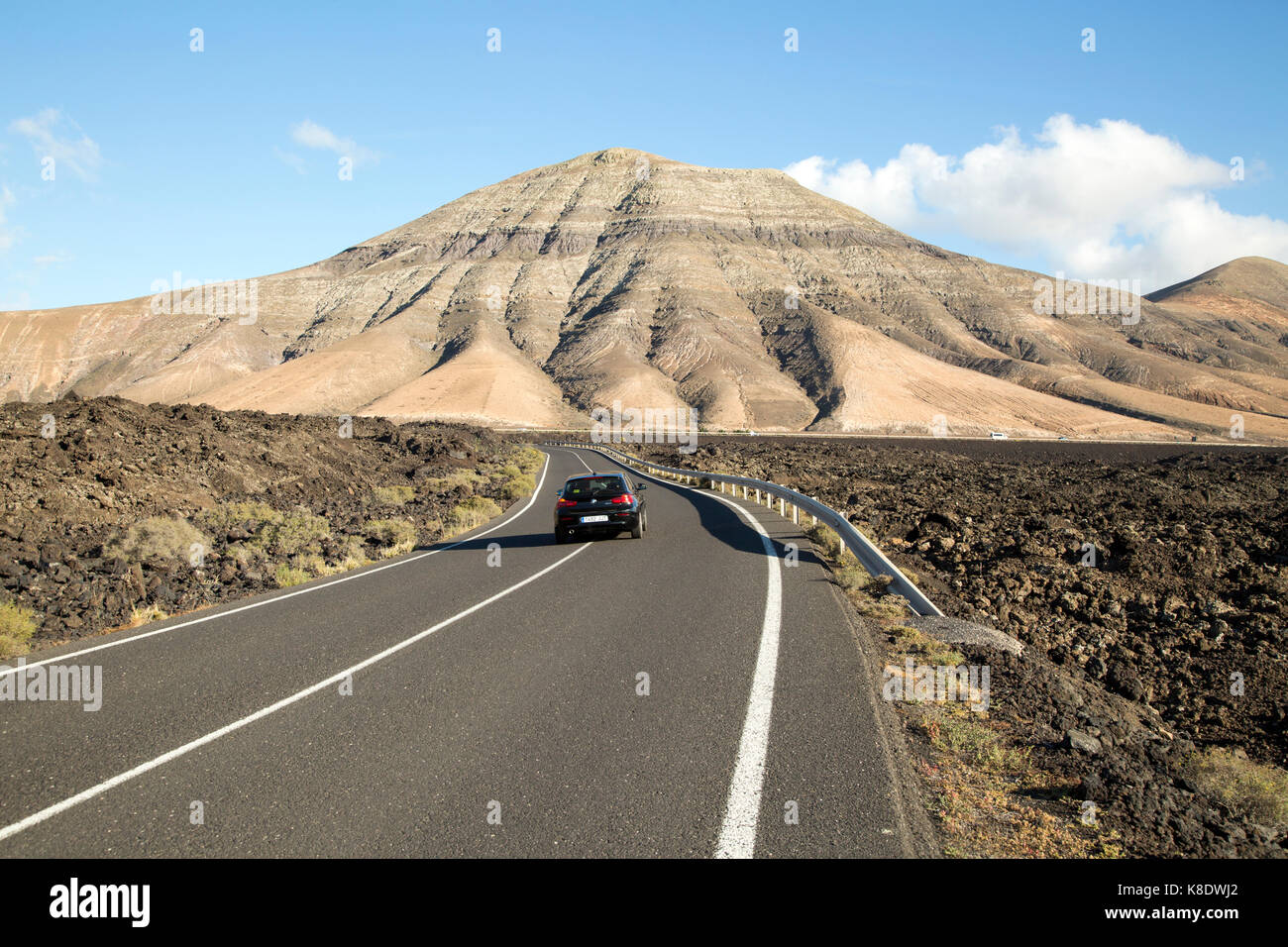 Strada Montana de Medio, montagna, Los Ajaches mountain range, Lanzarote, Isole Canarie, Spagna Foto Stock