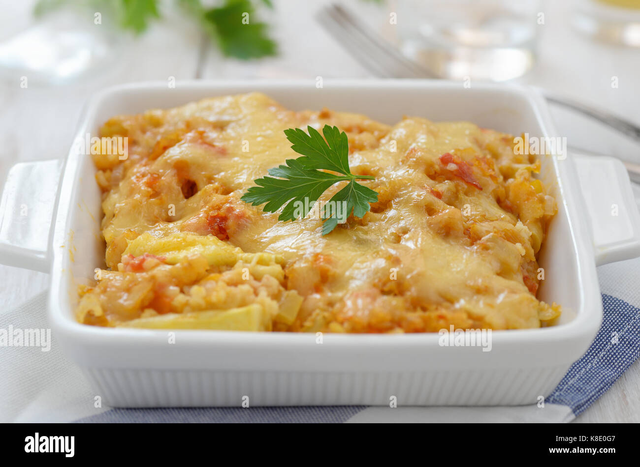Ravvicinata di una casseruola di vegetali Foto Stock