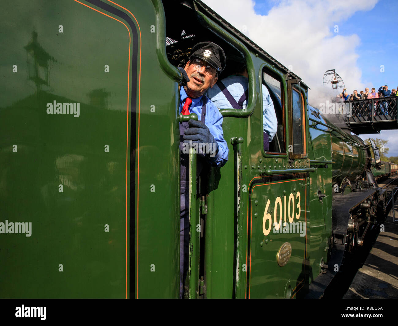 Il Flying Scotsman alla ferrovia Bluebell Foto Stock