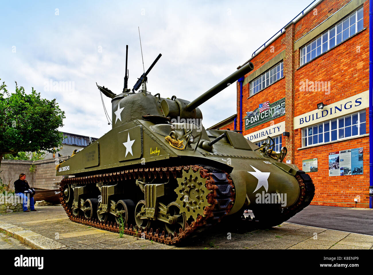 Portland dorset castletown wwii d-day center american m4 Sherman serbatoio medio Foto Stock
