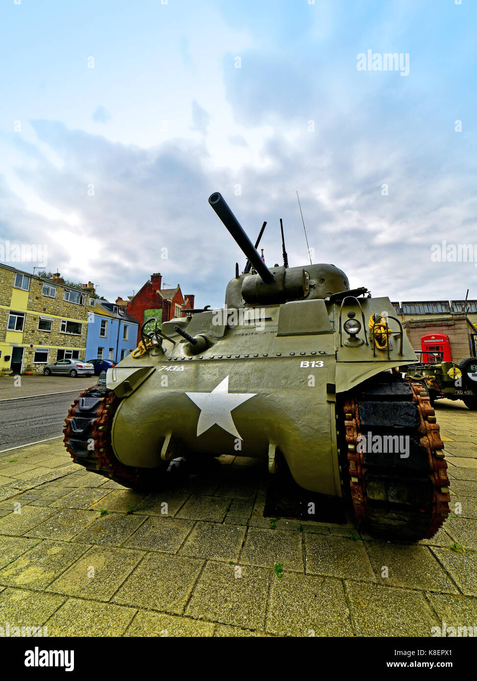 Portland dorset castletown wwii d-day center american m4 Sherman serbatoio medio Foto Stock