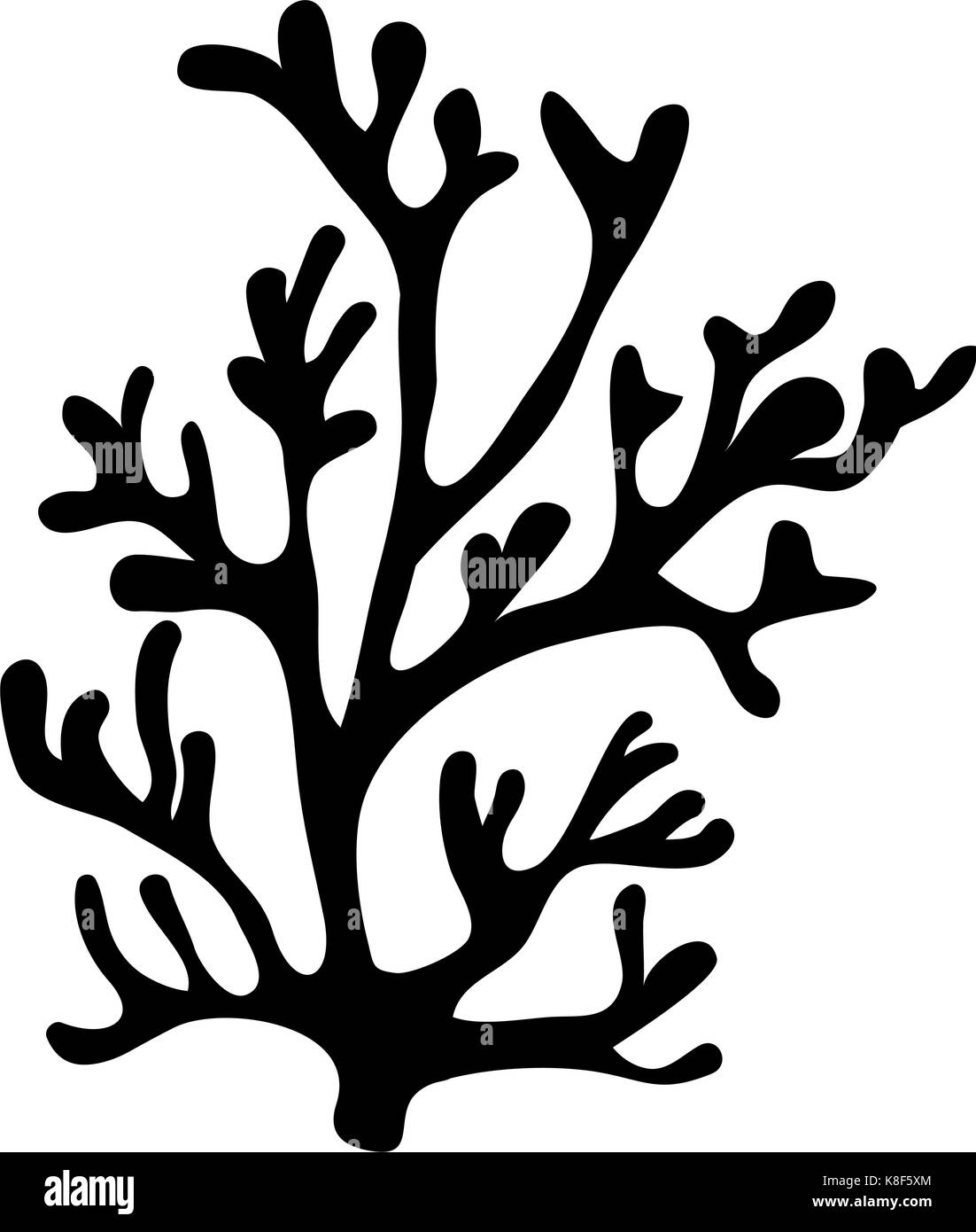 Alghe rosse silhouette vettore icona simbolo design. bella illustrazione isolati su sfondo bianco Illustrazione Vettoriale