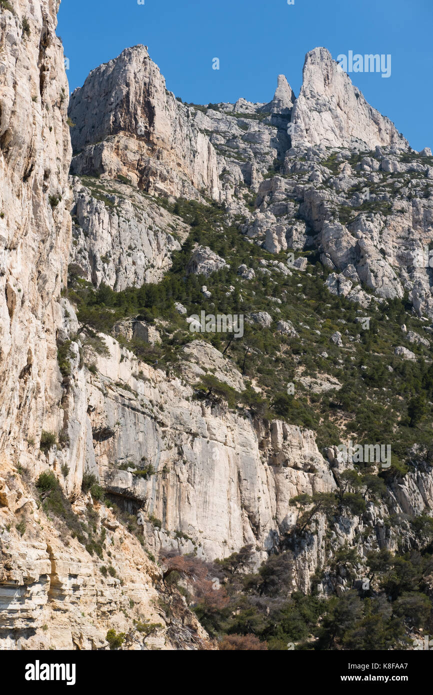Calanque de sugiton,calanques national park, sud della Francia Foto Stock