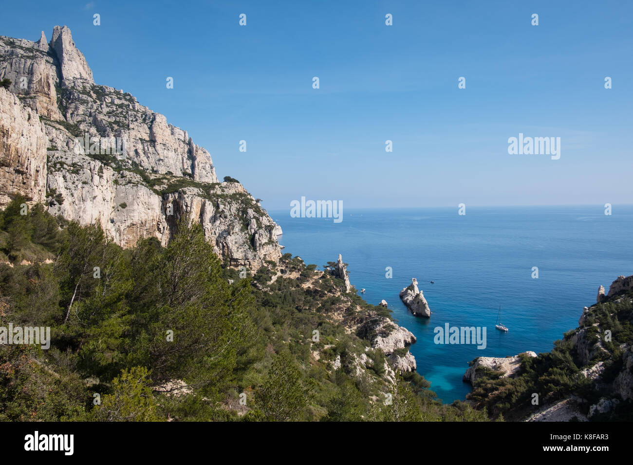 Calanque de sugiton,calanques national park, sud della Francia Foto Stock