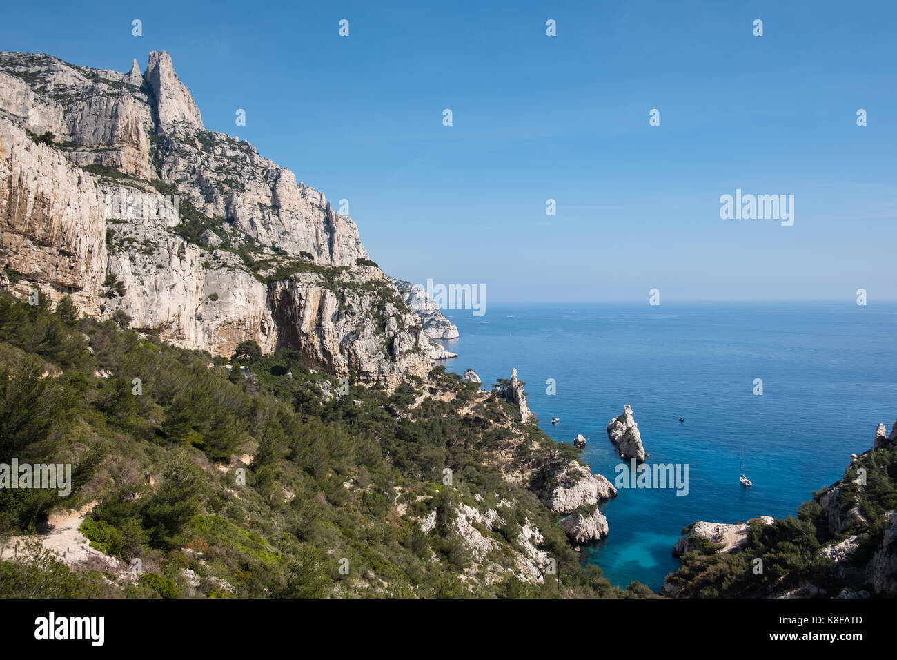 Calanque de sugiton,calanques national park, sud della Francia Foto Stock
