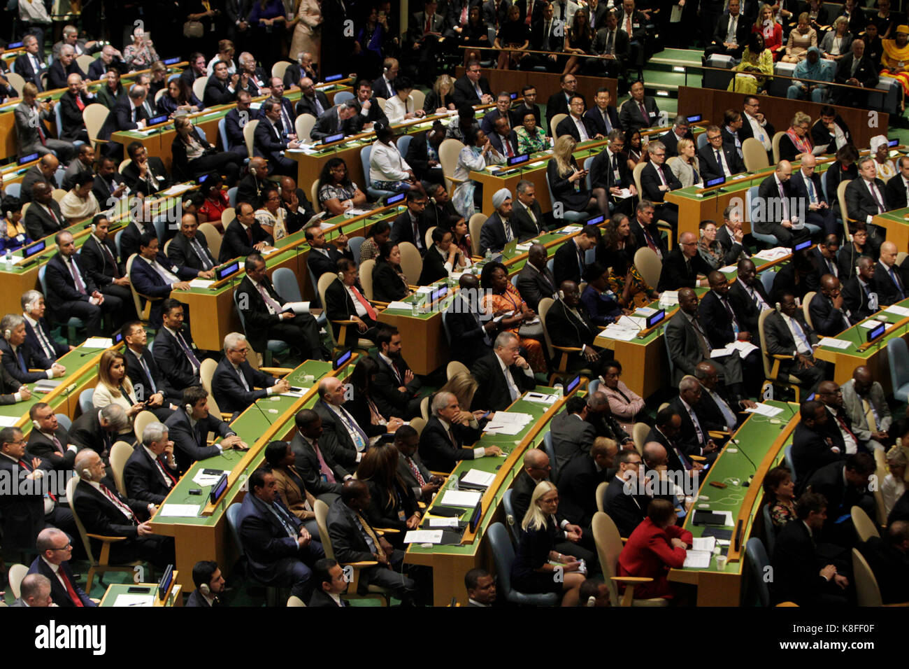 19 settembre-New York, NY: I membri delle Nazioni Unite partecipano al presidente degli Stati Uniti Donald Trump alla 72nd Assemblea Generale delle Nazioni Unite tenutasi alle Nazioni Unite il 19 settembre 2017 a New York City. Foto di mpi43/MediaPunch Foto Stock