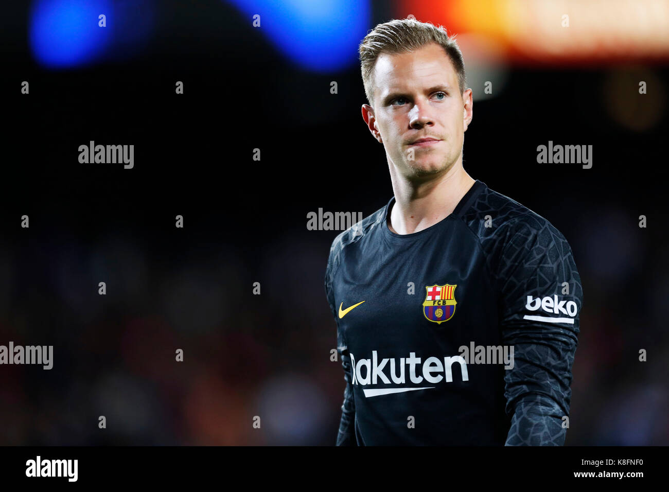 Barcellona, Spagna. Credito: d. Xix Sep, 2017. MARC-andré ter stegen (Barcellona) calcio/calcetto : spagnolo primera division "liga santander' match tra fc barcelona 6-1 eibar presso il Camp Nou stadium di Barcellona, Spagna. Credito: d .nakashima/aflo/alamy live news Foto Stock