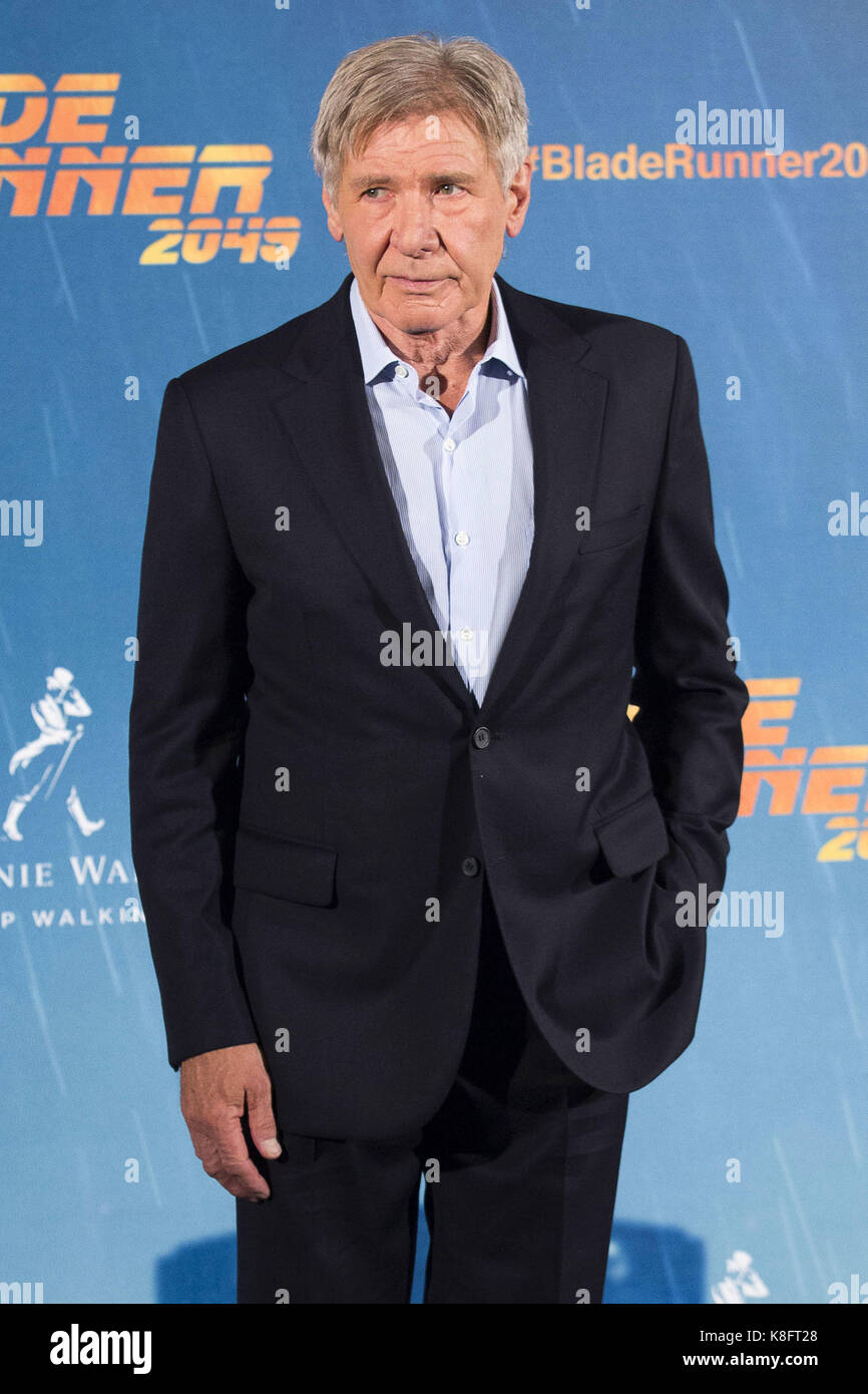 Madrid, spanien. Xix Sep, 2017. harrison ford al photocall per "Blade Runner 2049' all'hotel villamagna. madrid, 19.09.2017 | verwendung weltweit credito: dpa/alamy live news Foto Stock