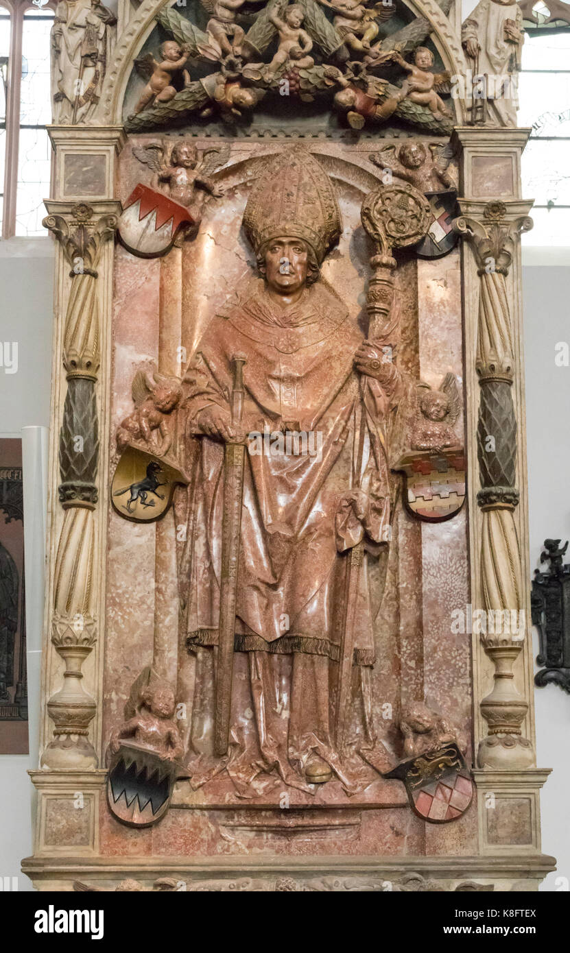 Il Marien-altare di Tilman Riemenschneider, c. 1505-1508, Herrgottskirche (Chiesa di Nostra Signora), Creglingen, Franconia, Baviera, Germania Foto Stock