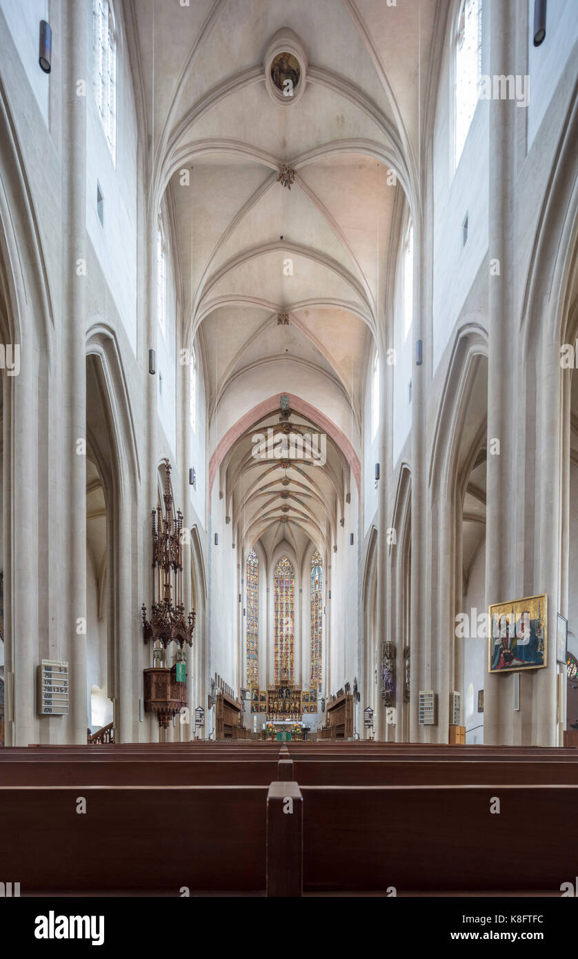 Navata di St James Church, Rothenburg ob der Tauber, Germania Foto Stock