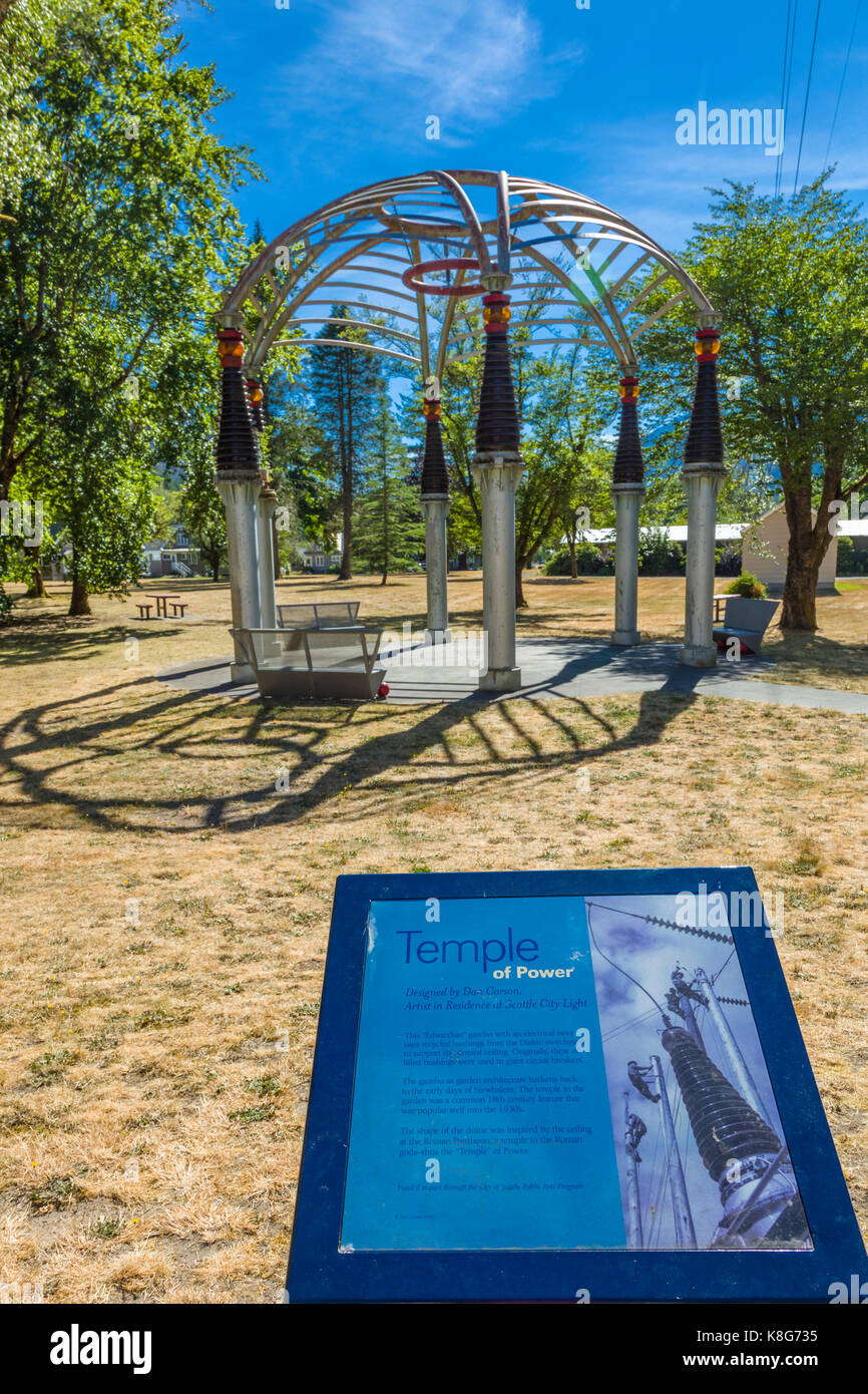 Tempio di scultura di potenza nella storica cittadina di newhalem nel parco nazionale delle cascate del nord nel nord-ovest dello stato di Washington Foto Stock