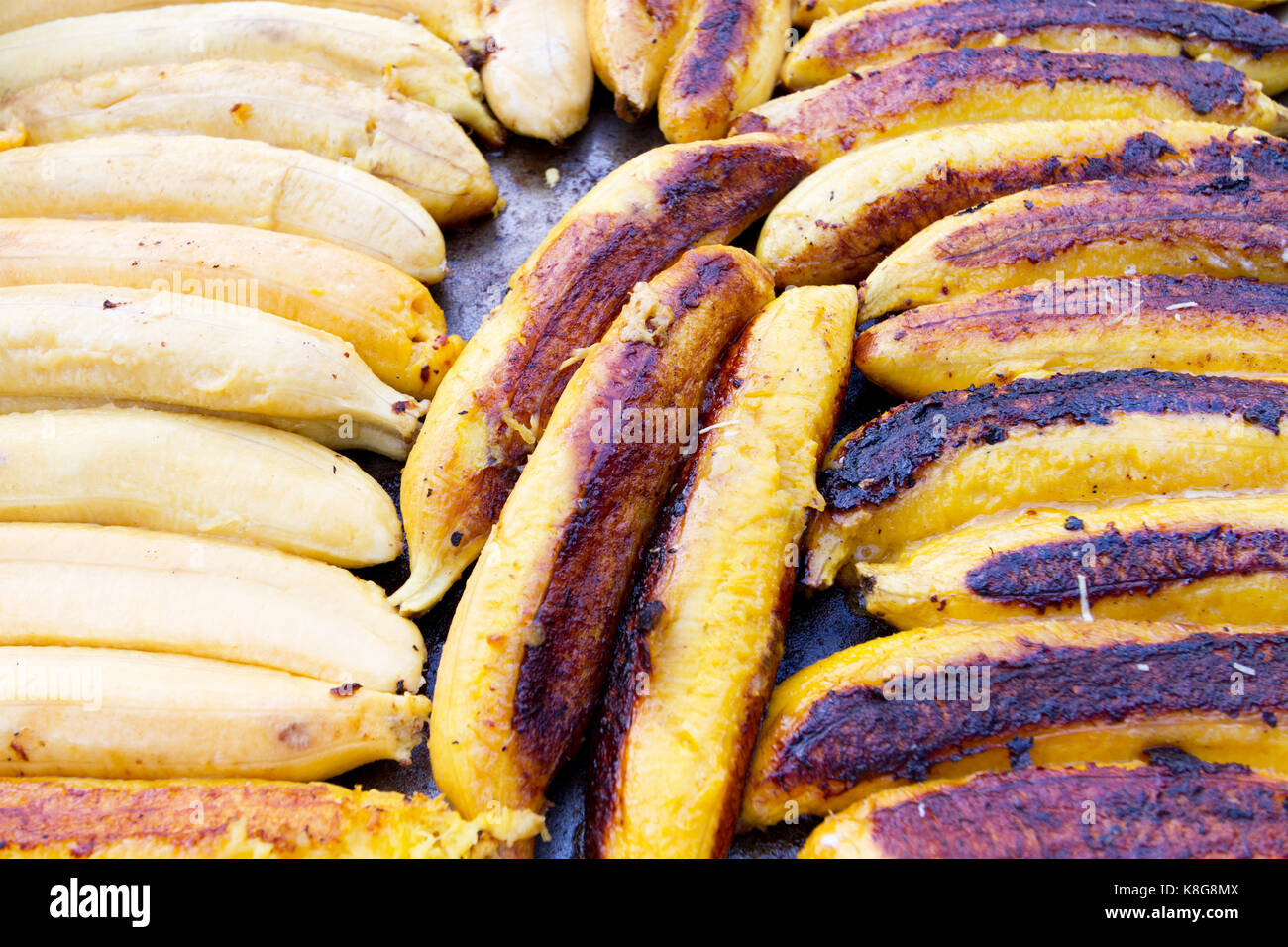Banane alla griglia Foto Stock