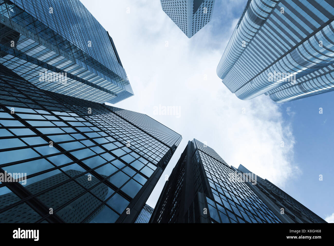 Skyline con business grattacieli, alto-aumento edifici per uffici a Hong kong Foto Stock