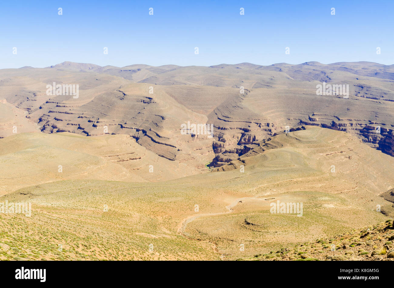 Bellissimo paesaggio remoto nel Medio Atlante regione di montagna o del Marocco, Africa del nord. Foto Stock