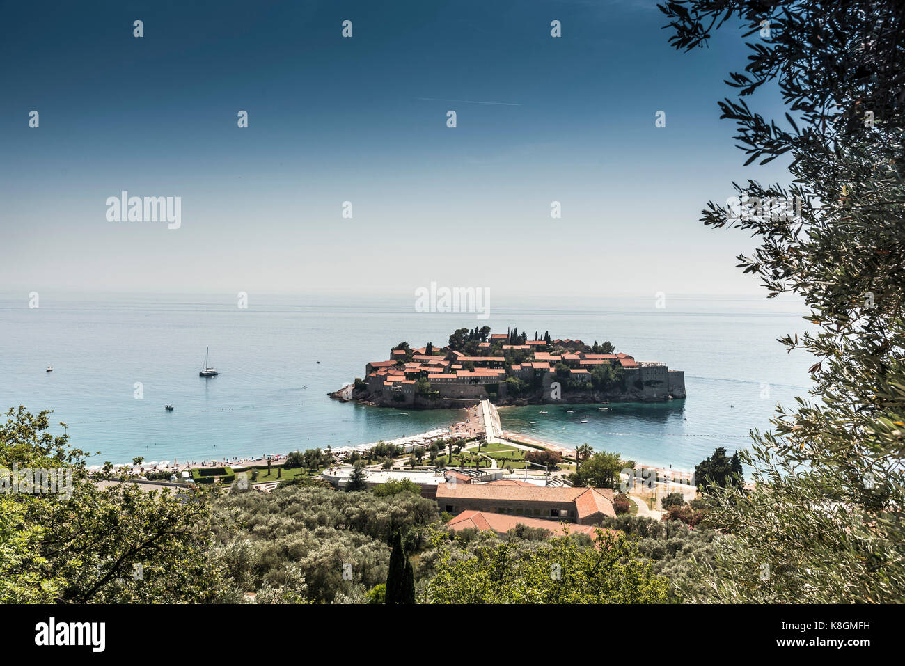 Sveti Stefan isola, Abzi-Kula, Montenegro, Europa Foto Stock