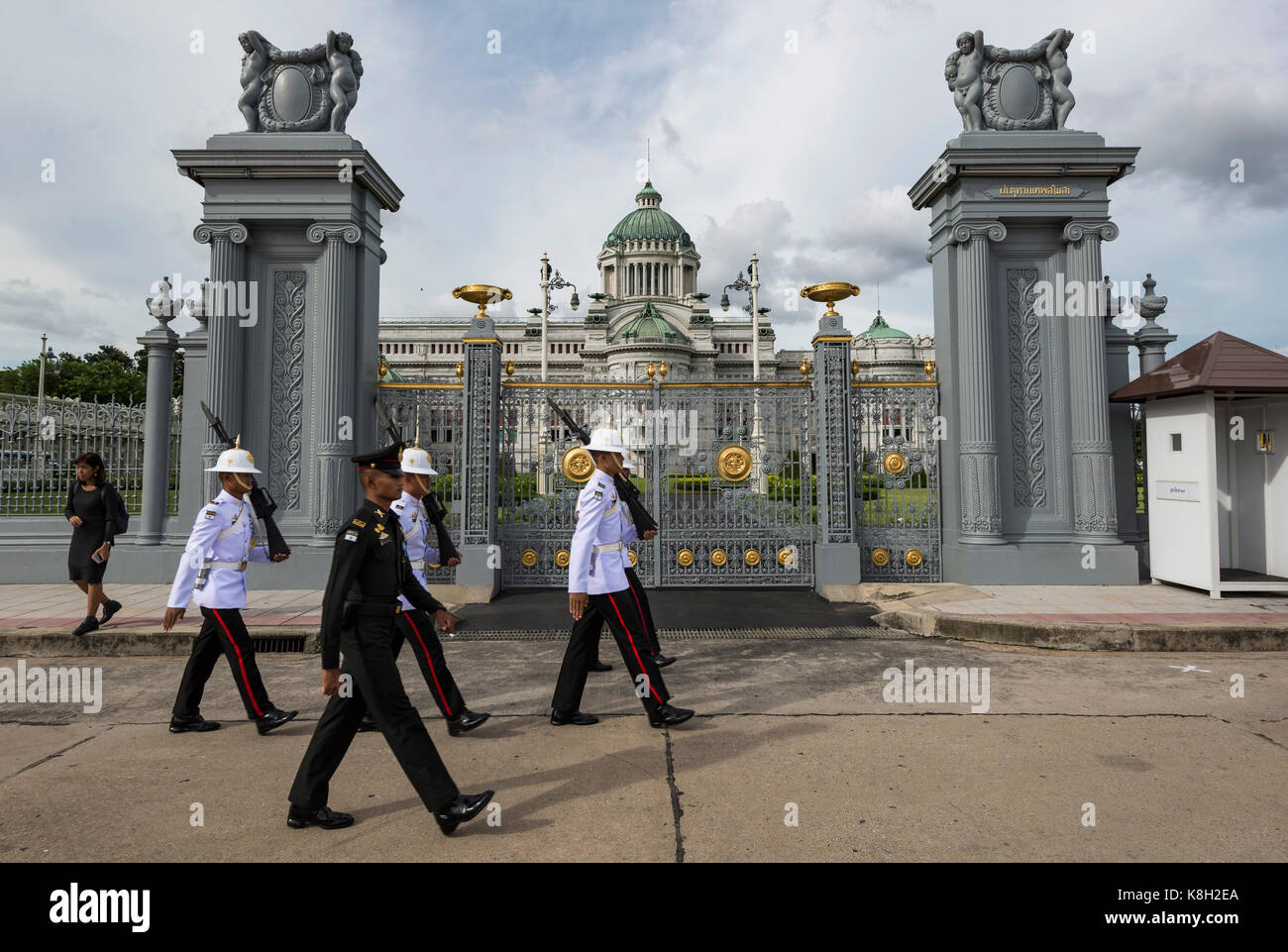 Il Ananta Samakhom trono hall è un royal hall di ingresso all'interno di dusit palace a Bangkok, Thailandia. fu commissionato da re Chulalongkorn (rama v) Foto Stock