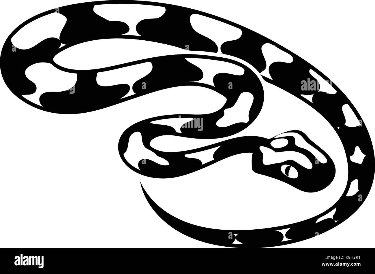 Re snake icona, stile semplice Illustrazione Vettoriale