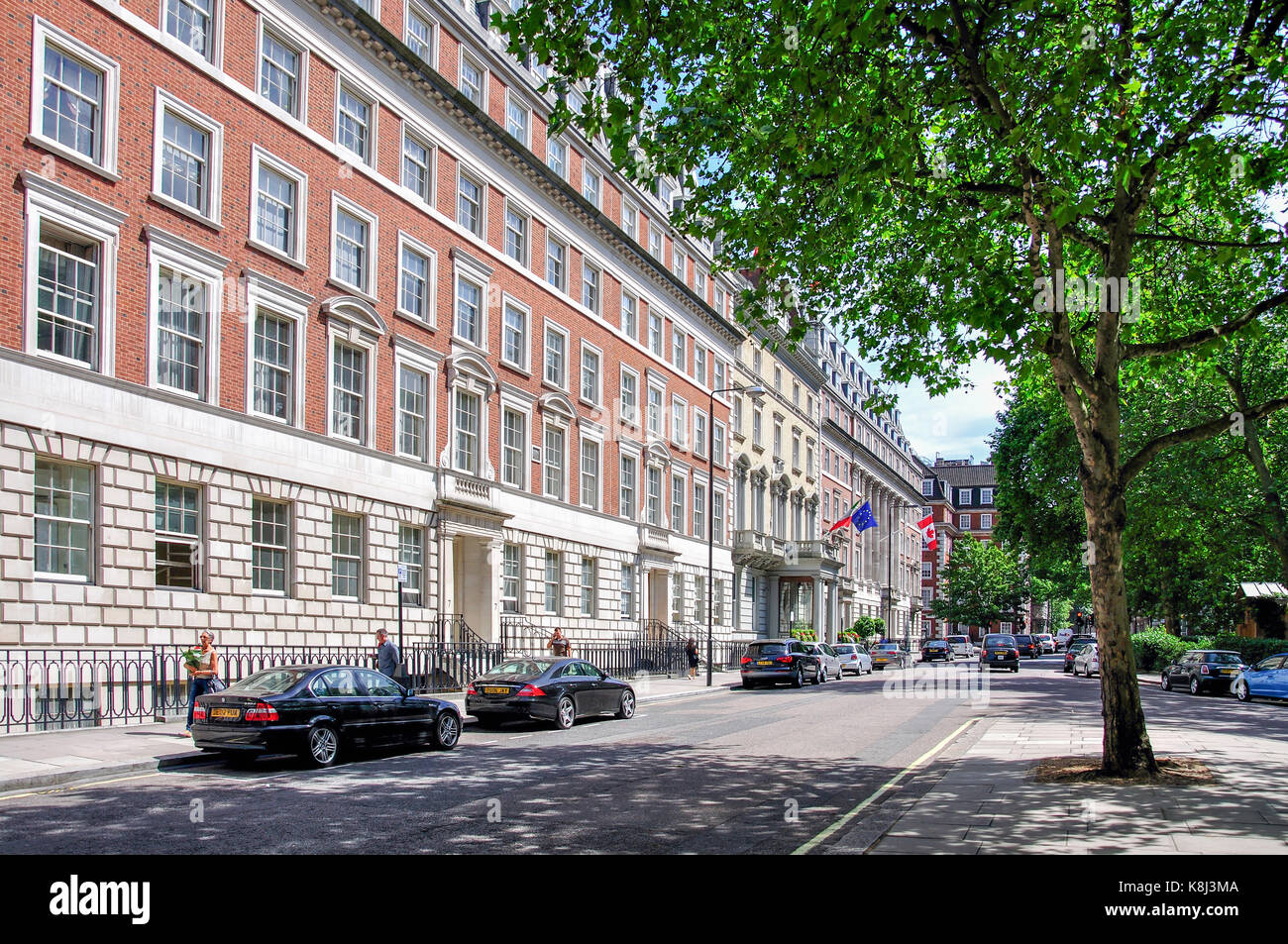 Grosvenor Square, Mayfair, West End, la City of Westminster, Greater London, England, Regno Unito Foto Stock