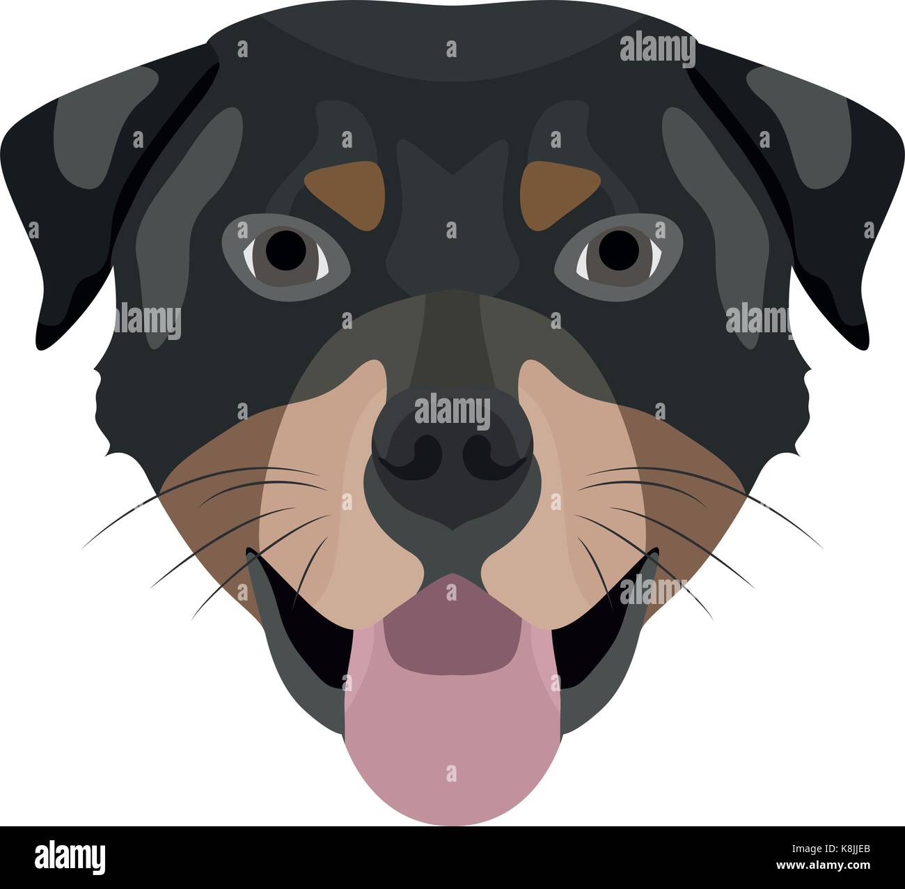 Illustrazione cane Rottweiler per l'uso creativo in graphic design Illustrazione Vettoriale