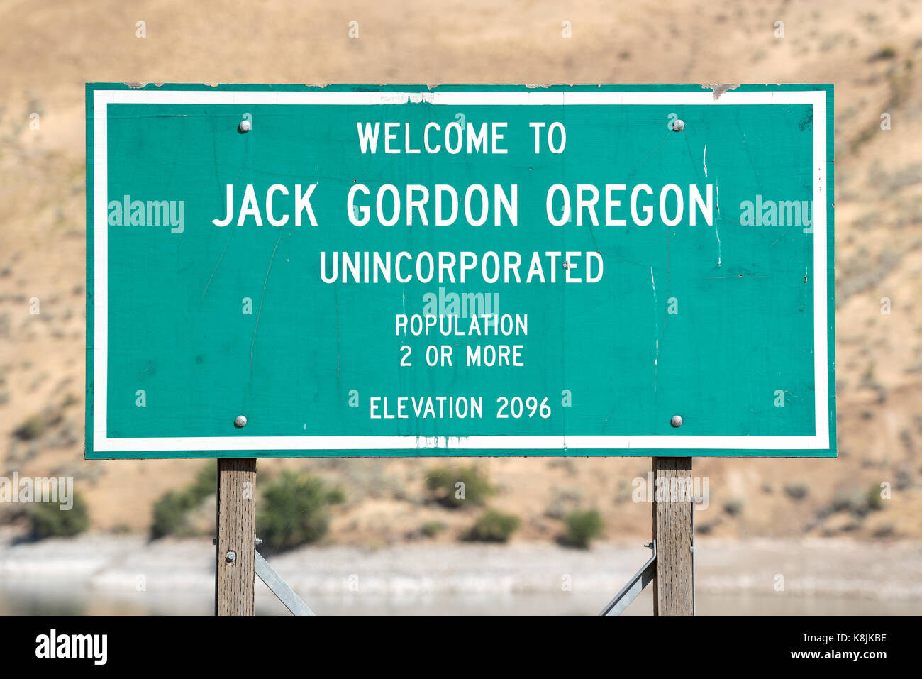 Segno per il jack gordon, Oregon. Foto Stock