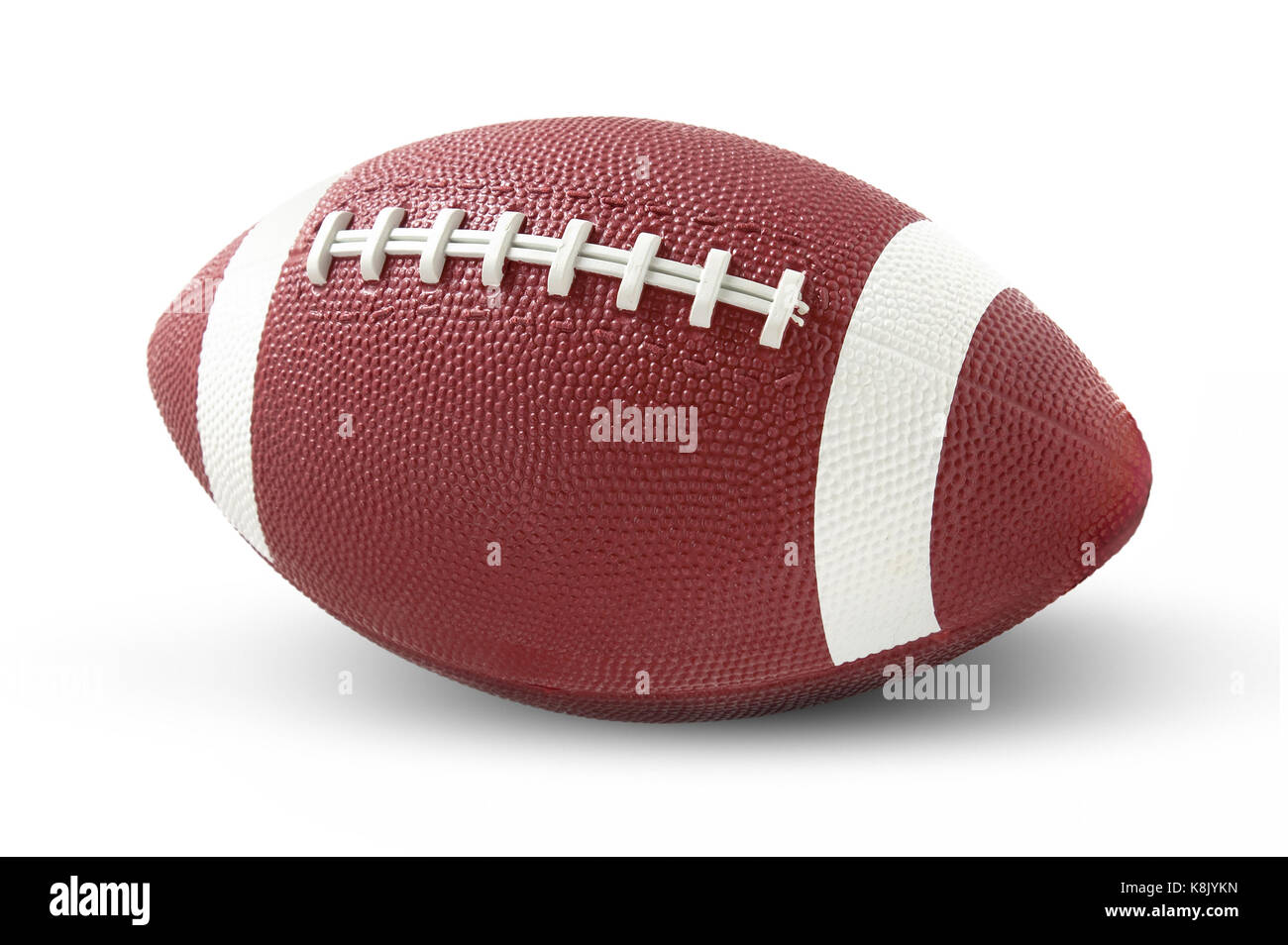 Il football americano isolato su uno sfondo bianco. Foto Stock
